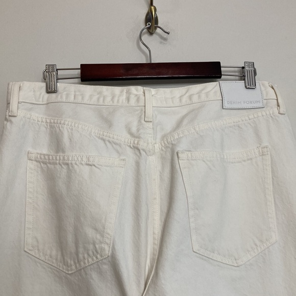 Denim Forum Jeans Womens 32 x 29 White The BF High Rise Loose 90s Straight Leg - Picture 4 of 12